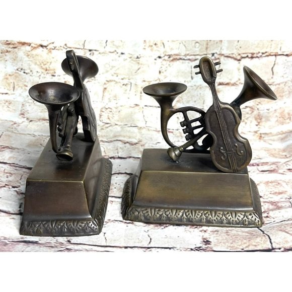 Vintage Castilian Imports Musical Instruments Bookends - Picture 5 of 11
